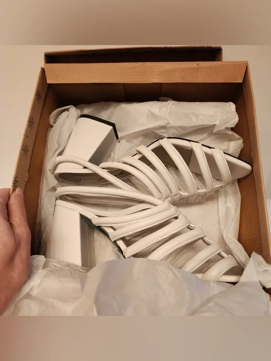 Free People Bone Maddox Lug Sole Women’s Block Heel Mule Sandal Size 38/ 7.5 - Picture 8 of 10